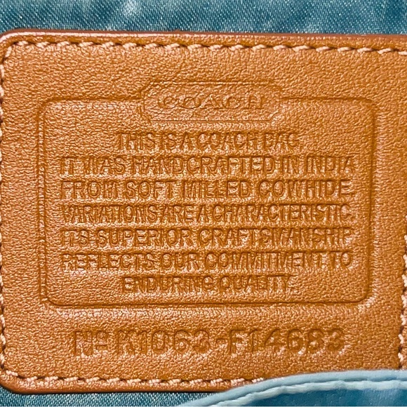 Rare Coach Authentic Penelope Purse F14683 White Cream & Brown Pebble Leather - Picture 4 of 13